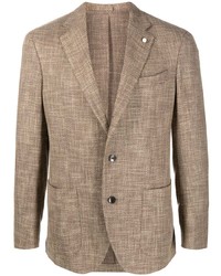Мужской коричневый шерстяной пиджак от Luigi Bianchi Mantova