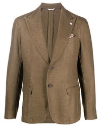 Мужской коричневый шерстяной пиджак от Manuel Ritz