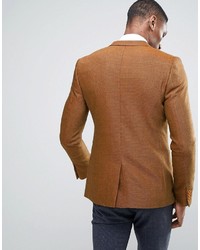 Мужской коричневый шерстяной пиджак от Asos