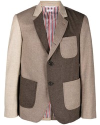 Мужской коричневый шерстяной пиджак от Thom Browne