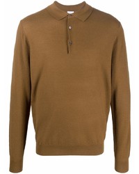 Мужской коричневый шерстяной свитер с воротником поло от Aspesi
