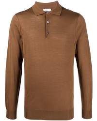 Мужской коричневый шерстяной свитер с воротником поло от Closed