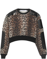 Женский коричневый шерстяной свитер с леопардовым принтом от Givenchy