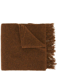 Мужской коричневый шерстяной шарф от AMI Alexandre Mattiussi