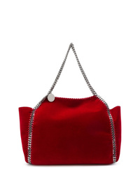 Красная бархатная большая сумка от Stella McCartney