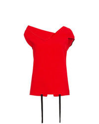 Красная блуза с коротким рукавом от Roland Mouret