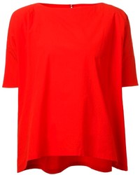 Красная блуза с коротким рукавом