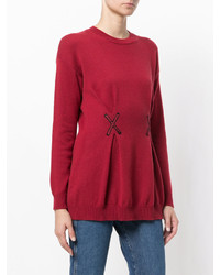 Красная блузка с вышивкой от Fendi