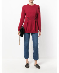 Красная блузка с вышивкой от Fendi