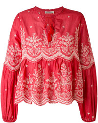 Красная блузка с вышивкой от Ulla Johnson
