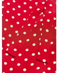 Красная блузка с длинным рукавом в горошек от RED Valentino