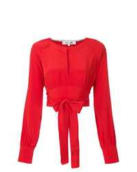 Красная блузка с длинным рукавом от Dvf Diane Von Furstenberg