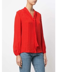 Красная блузка с длинным рукавом от Tory Burch
