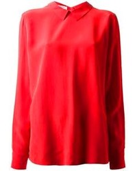 Красная блузка с длинным рукавом от Equipment