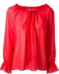 Красная блузка с длинным рукавом от Ermanno Scervino