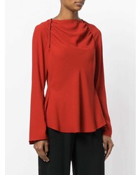 Красная блузка с длинным рукавом от Marni