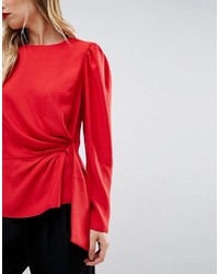 Красная блузка с длинным рукавом от Asos