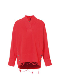 Красная блузка с длинным рукавом от Rachel Comey