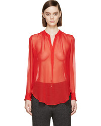 Красная блузка с длинным рукавом от Raquel Allegra