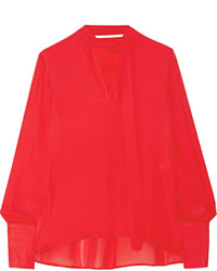 Красная блузка с длинным рукавом от Rosetta Getty