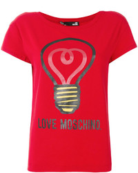 Красная блузка с принтом от Love Moschino