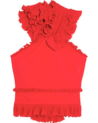 Красная блузка с рюшами от Antonio Berardi