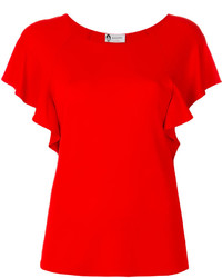 Красная блузка с рюшами от Lanvin