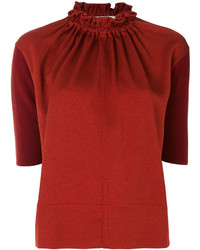 Красная блузка с рюшами от Marni