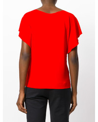 Красная блузка с рюшами от Lanvin