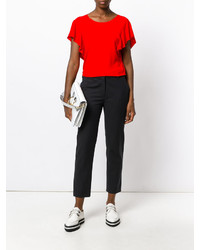 Красная блузка с рюшами от Lanvin