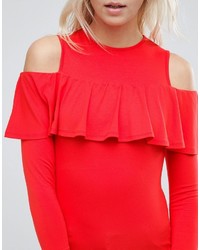 Красная блузка с рюшами от Asos