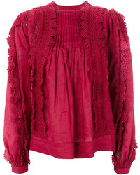 Красная блузка с украшением от Isabel Marant