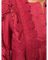 Красная блузка с украшением от Isabel Marant