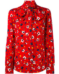 Красная блузка с цветочным принтом от Marc Jacobs