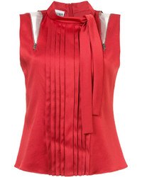 Красная блузка со складками от Moschino