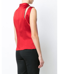 Красная блузка со складками от Moschino