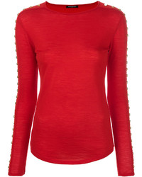 Красная блузка от Balmain