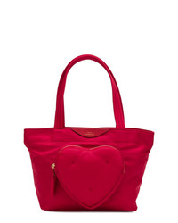 Красная большая сумка из плотной ткани от Anya Hindmarch