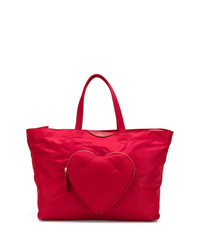 Красная большая сумка из плотной ткани от Anya Hindmarch