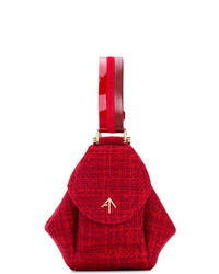 Красная большая сумка из плотной ткани от Manu Atelier