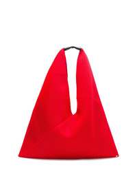 Красная большая сумка из плотной ткани от MM6 MAISON MARGIELA