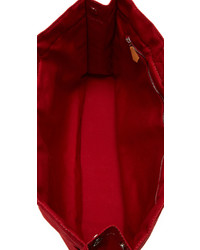 Красная большая сумка из плотной ткани