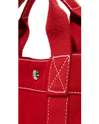 Красная большая сумка из плотной ткани