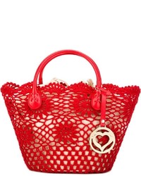 Красная большая сумка крючком от Twin-Set