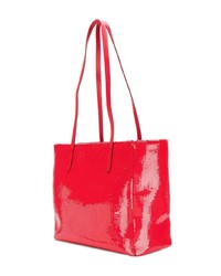 Красная большая сумка с пайетками от Miu Miu
