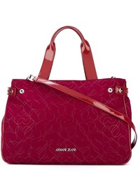 Красная большая сумка с принтом от Armani Jeans