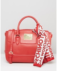 Красная большая сумка от Love Moschino