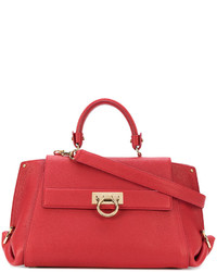 Красная большая сумка от Salvatore Ferragamo