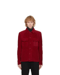 Красная вельветовая куртка-рубашка