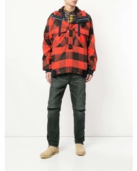 Мужская красная ветровка с принтом от Sacai